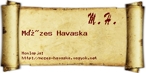 Mózes Havaska névjegykártya